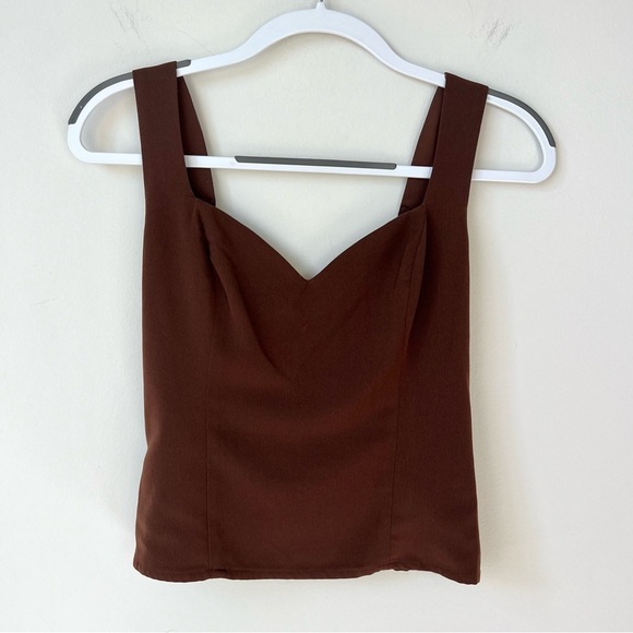 Abercrombie Sweetheart Neckline Corset Tank Top Chocolate Brown - Picture 1 of 6